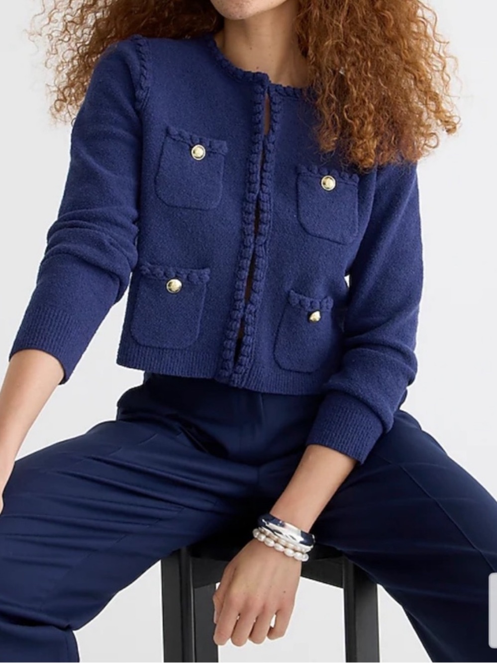 J Crew Odette bouclé Sweater Jacket